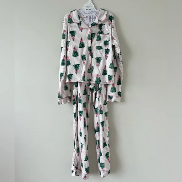 Tahari Christmas Tree Bow Pointelle Mama & Me Kids Toddler Pajama Set NWT Viral - Picture 4 of 9